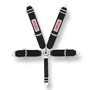 Simpson 5-Point Camlock Harness - 55" Wrap Around Seat Belt - Pull Down - Platinum