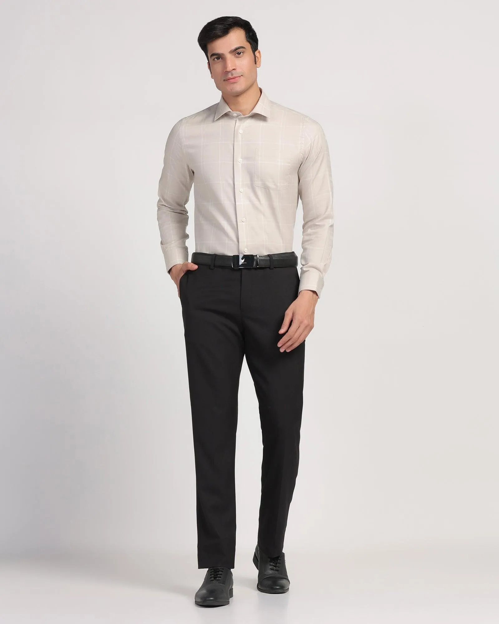 Slim Comfort B-95 Formal Black Textured Trouser - Passion