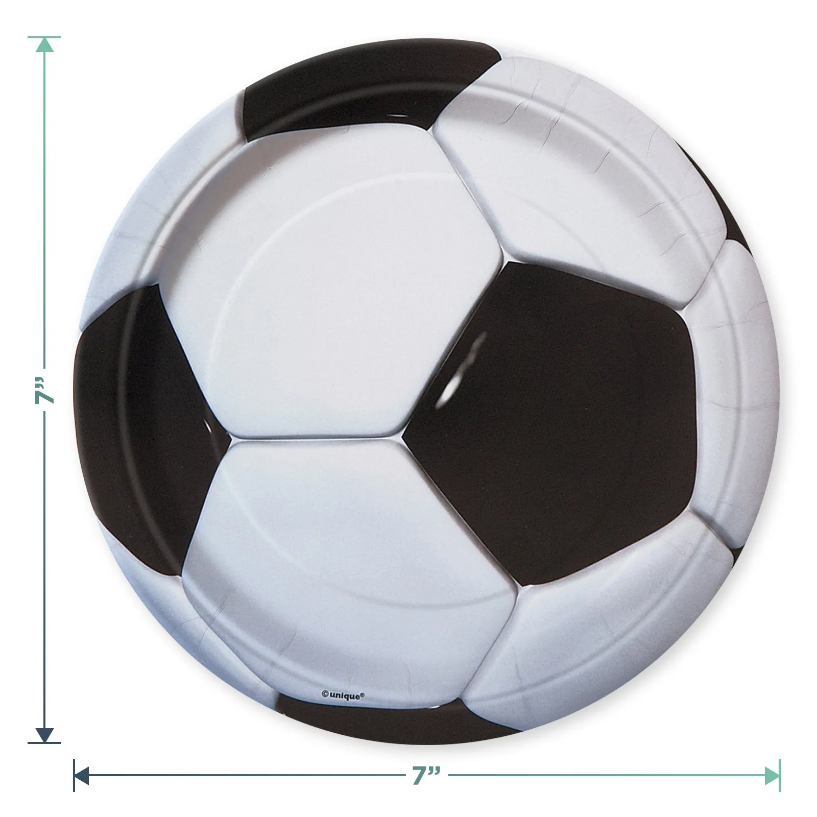 Soccer Party Supplies 3D Soccer Ball Paper Dessert Plates and Beverage Napkins (Serves 16)