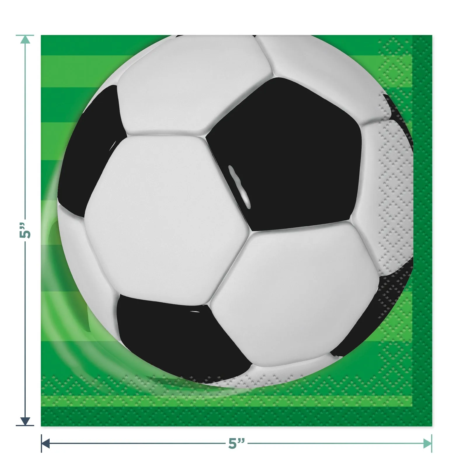 Soccer Party Supplies 3D Soccer Ball Paper Dessert Plates and Beverage Napkins (Serves 16)