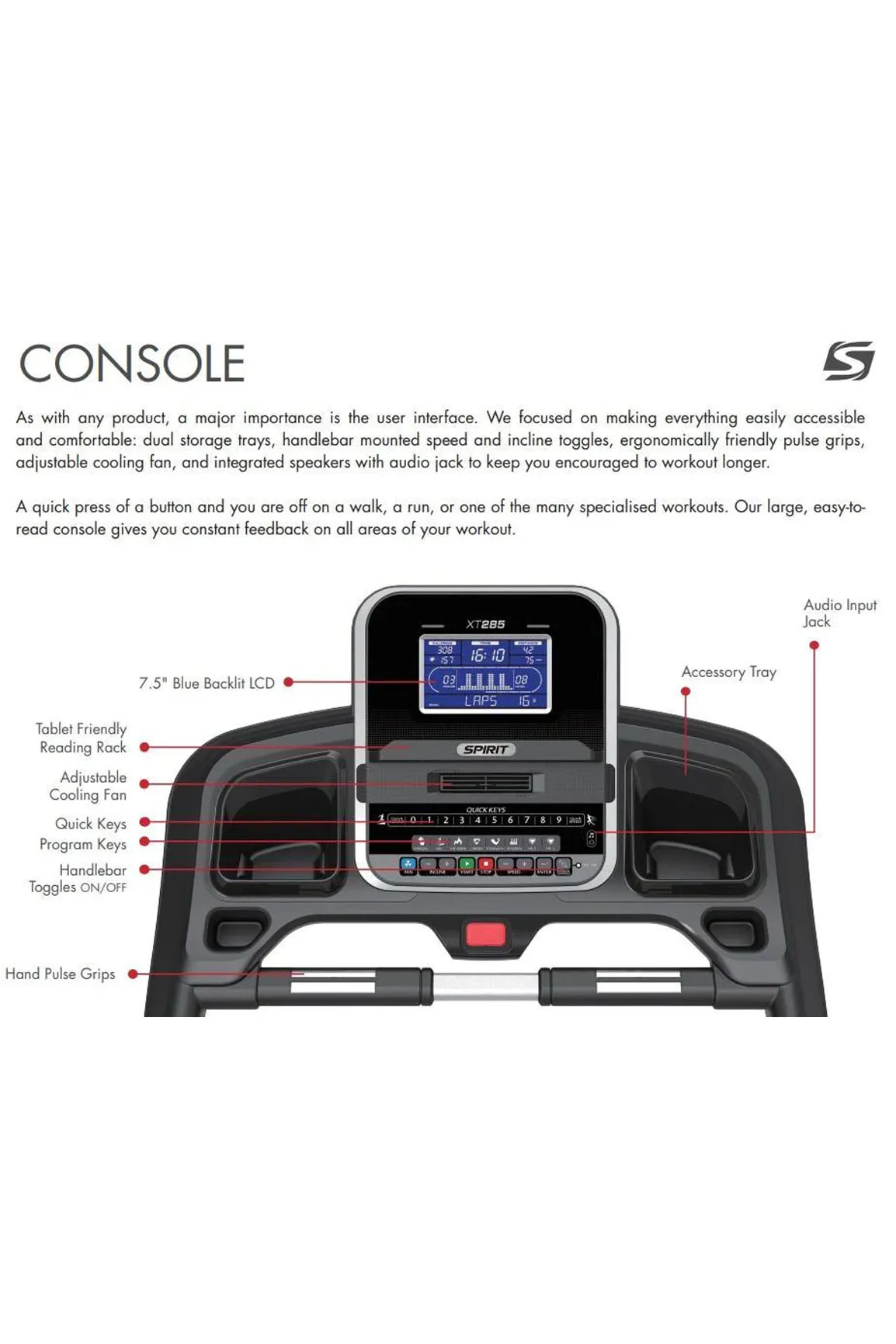 Spirit Treadmill SXT285