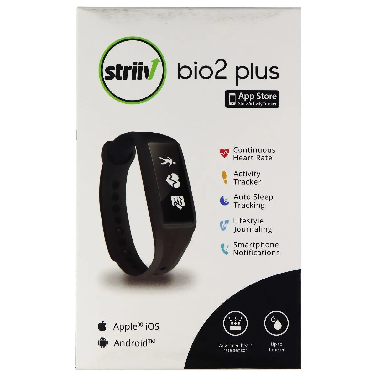 Striiv Bio2 Plus Activity Tracker for Apple iOS & Android - Black