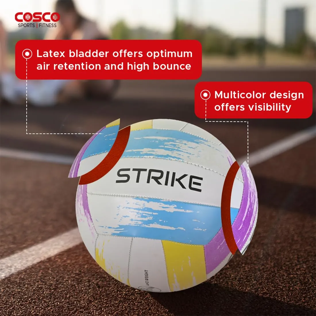 Strike | Rubber Machine Stitched Volleyball | Size 4