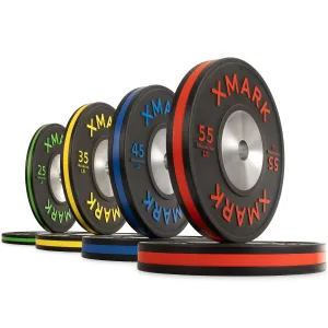 Striped Premium IWF Training Bumper Plates (LB) Pairs and Sets