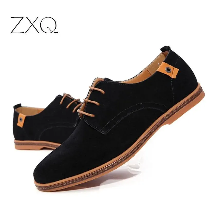 Suede Oxfords Men Leather Shoes