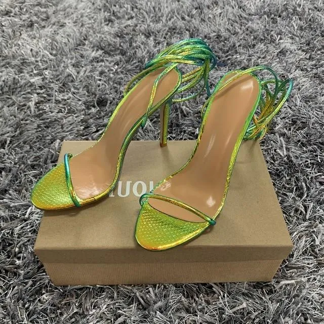 Summer Women Sandals Super High 11CM Thin Heels Cross Strap Sandals Shoes Woman Ladies Open Toe High Heels Dress Party Shoes