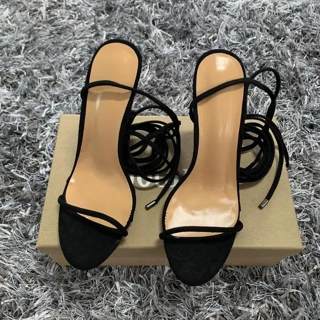 Summer Women Sandals Super High 11CM Thin Heels Cross Strap Sandals Shoes Woman Ladies Open Toe High Heels Dress Party Shoes