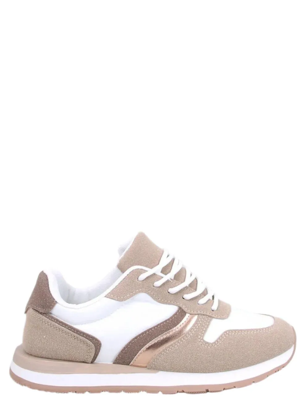 TEEK - Khaki White Gold Laced Sneakers