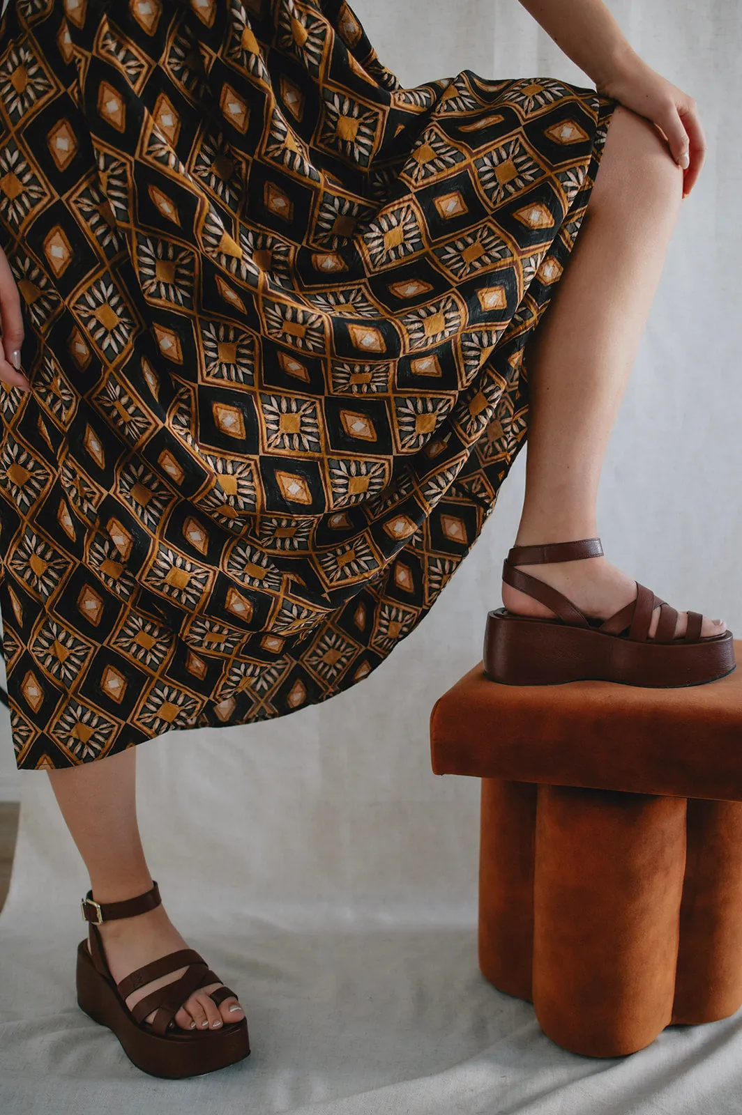 The Hazel Flatform Sandals by Free People - Coconut Shell