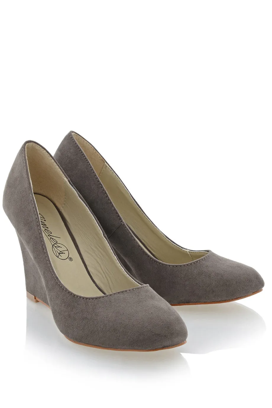 TILDA Gray Suede Wedges