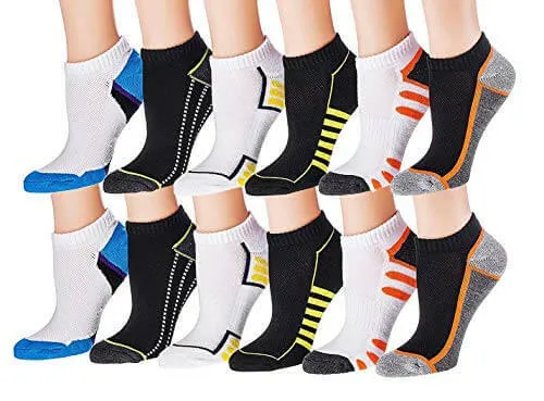 Tipi Toe Women's 12-Pairs Low Cut Athletic Sport Peformance Socks