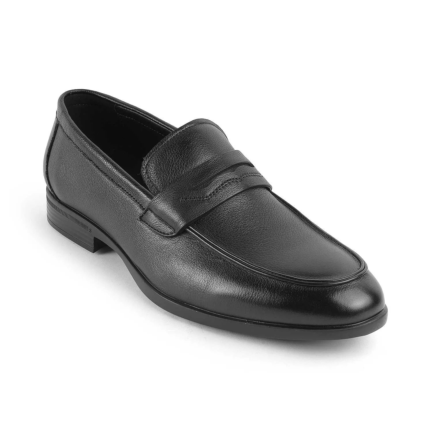 Tresmode Yesi Black Men's Leather Penny Loafers