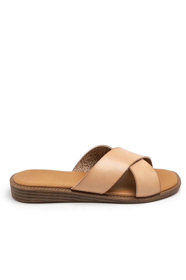 Udelia Stone Faux Leather Sliders