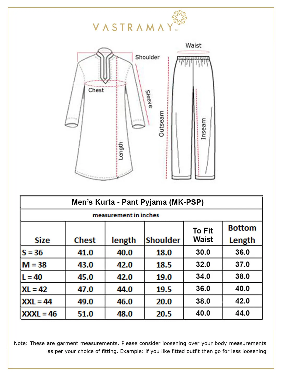 VASTRAMAY Men's Silk Blend Kurta Pyjama Set