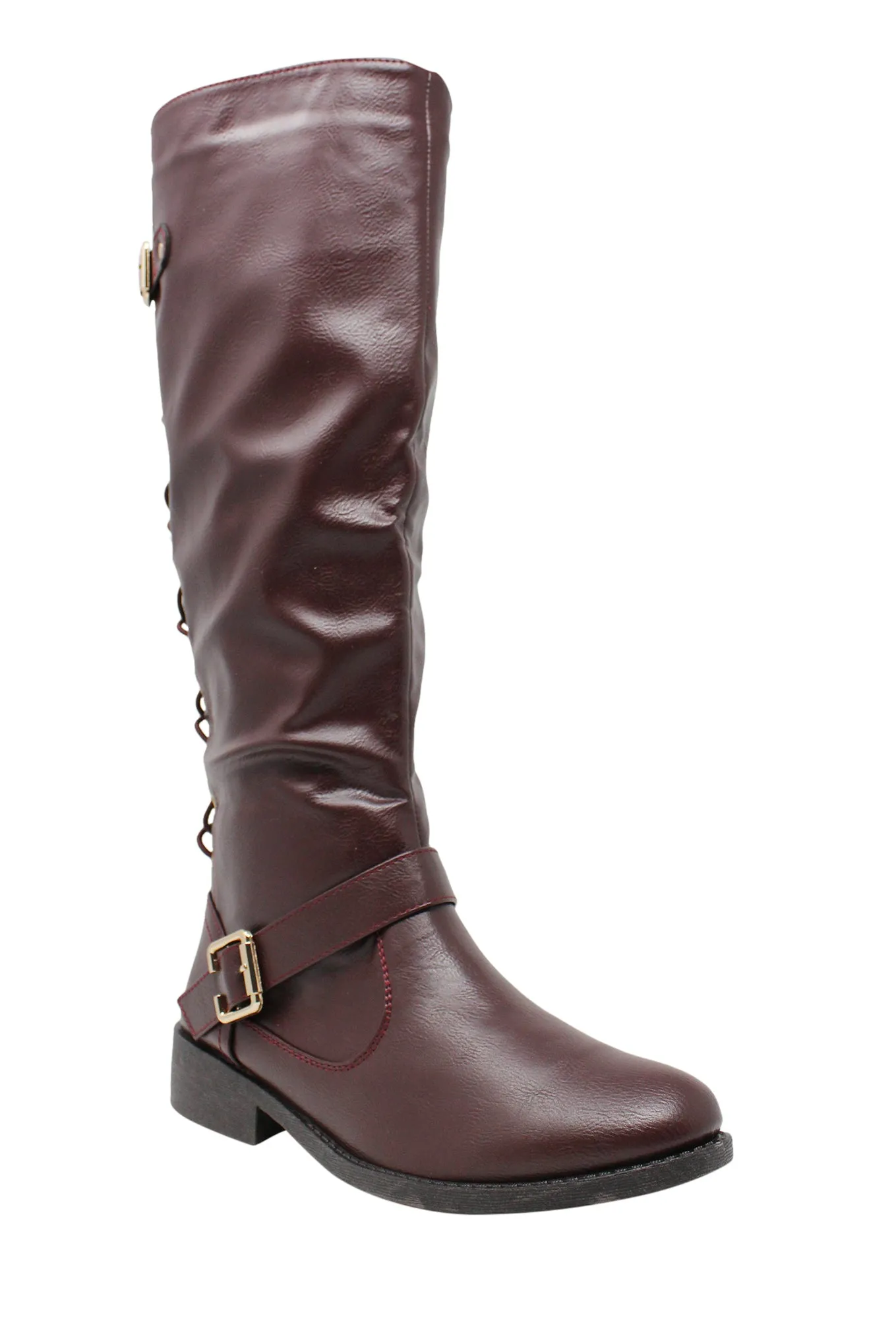 Wanted Women's Lady Luck Lace-up Back Knee High Riding Boot