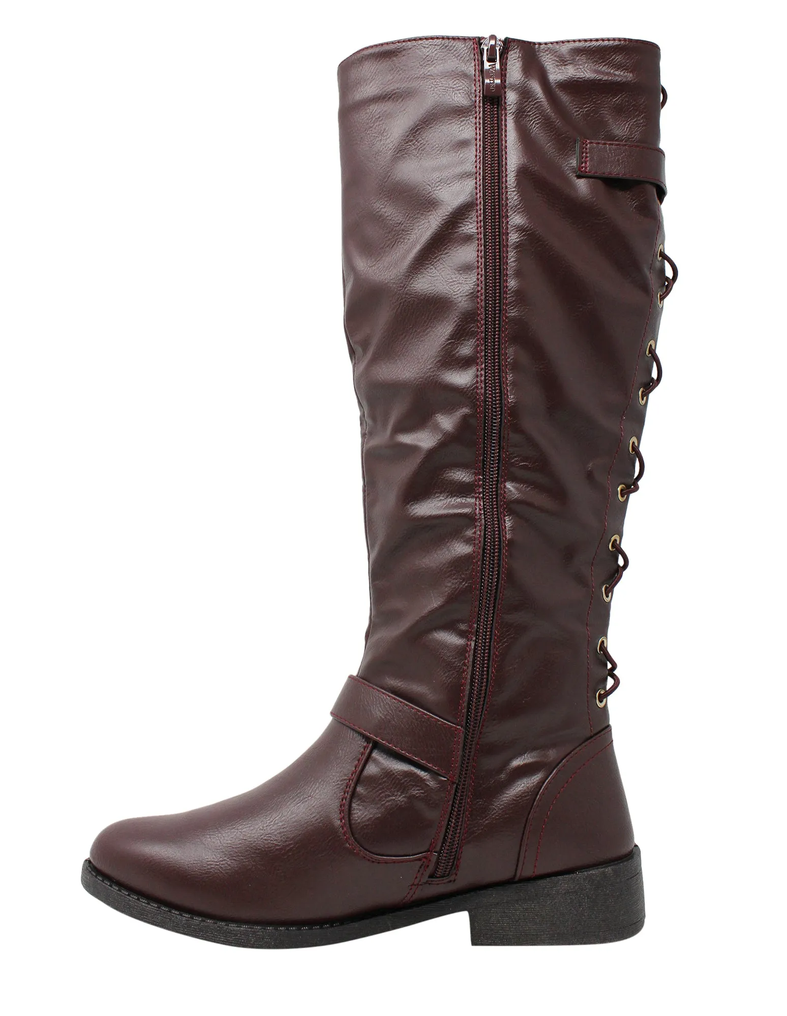 Wanted Women's Lady Luck Lace-up Back Knee High Riding Boot