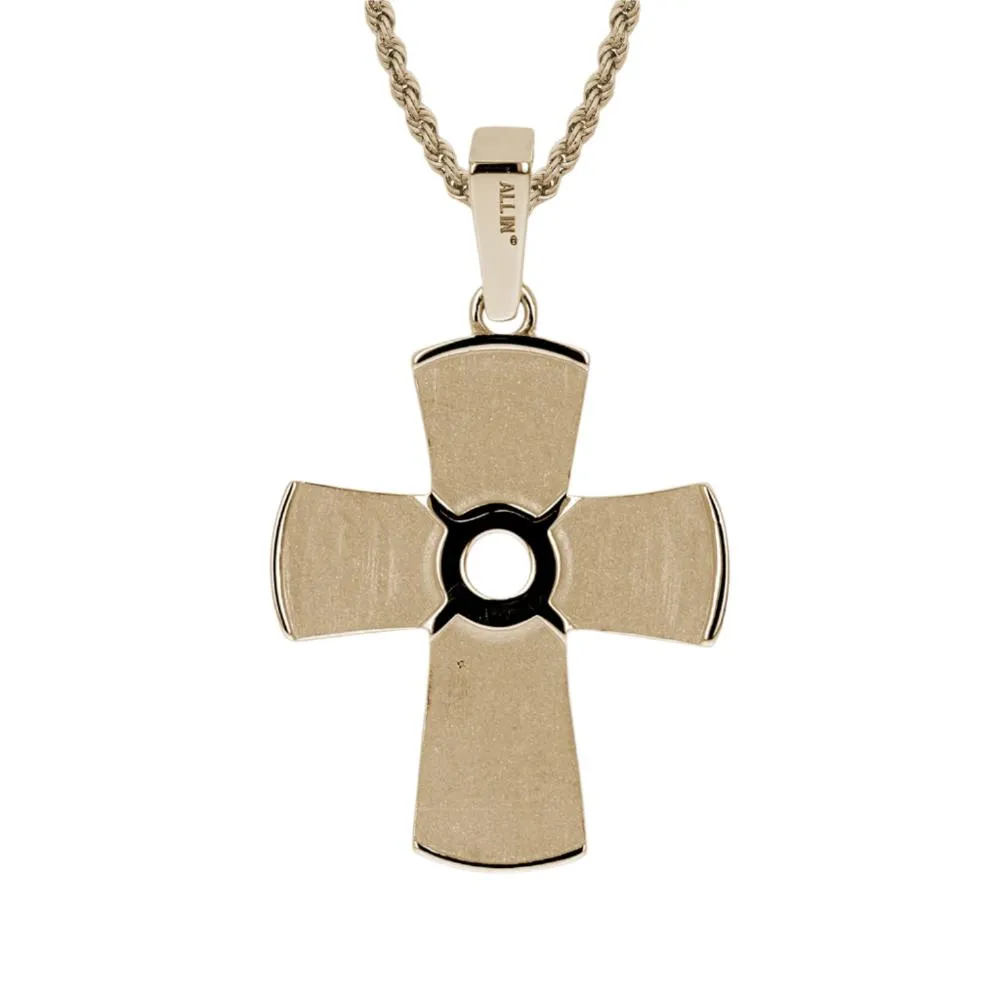 Weight Plate Cross Necklace | Gold