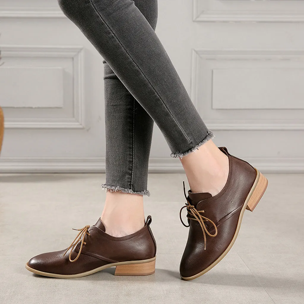 Winter Retro Leather Flat Shoes | Gift Shoes