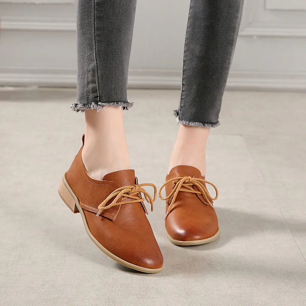 Winter Retro Leather Flat Shoes | Gift Shoes