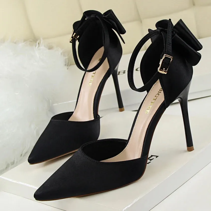 Women Pumps 10CM High Heels For Women Wedding Party Shoes Woman Heels Bow-knot Pumps Shoes Summer Heels Sandals Female