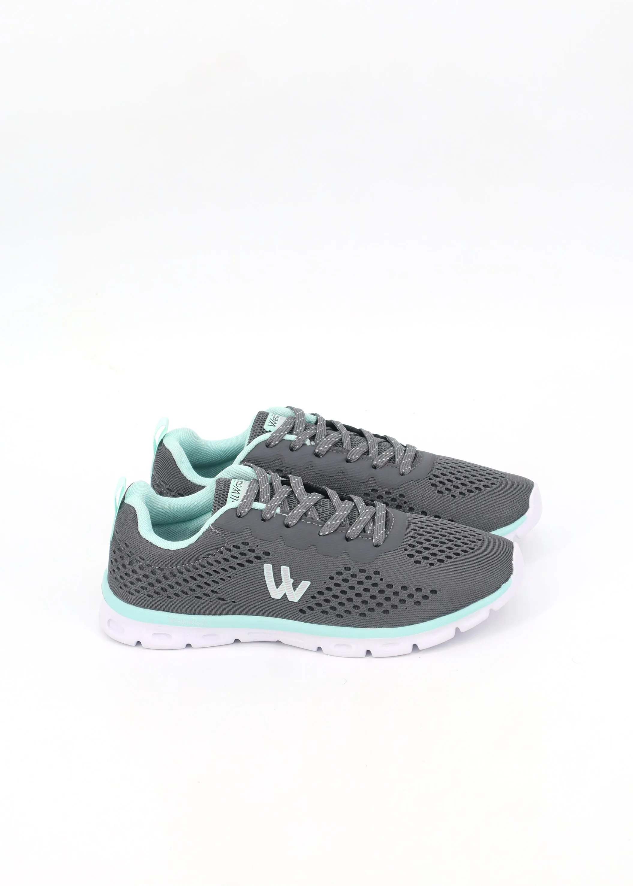 Women's Brand Logo Printed Trainers,Grey