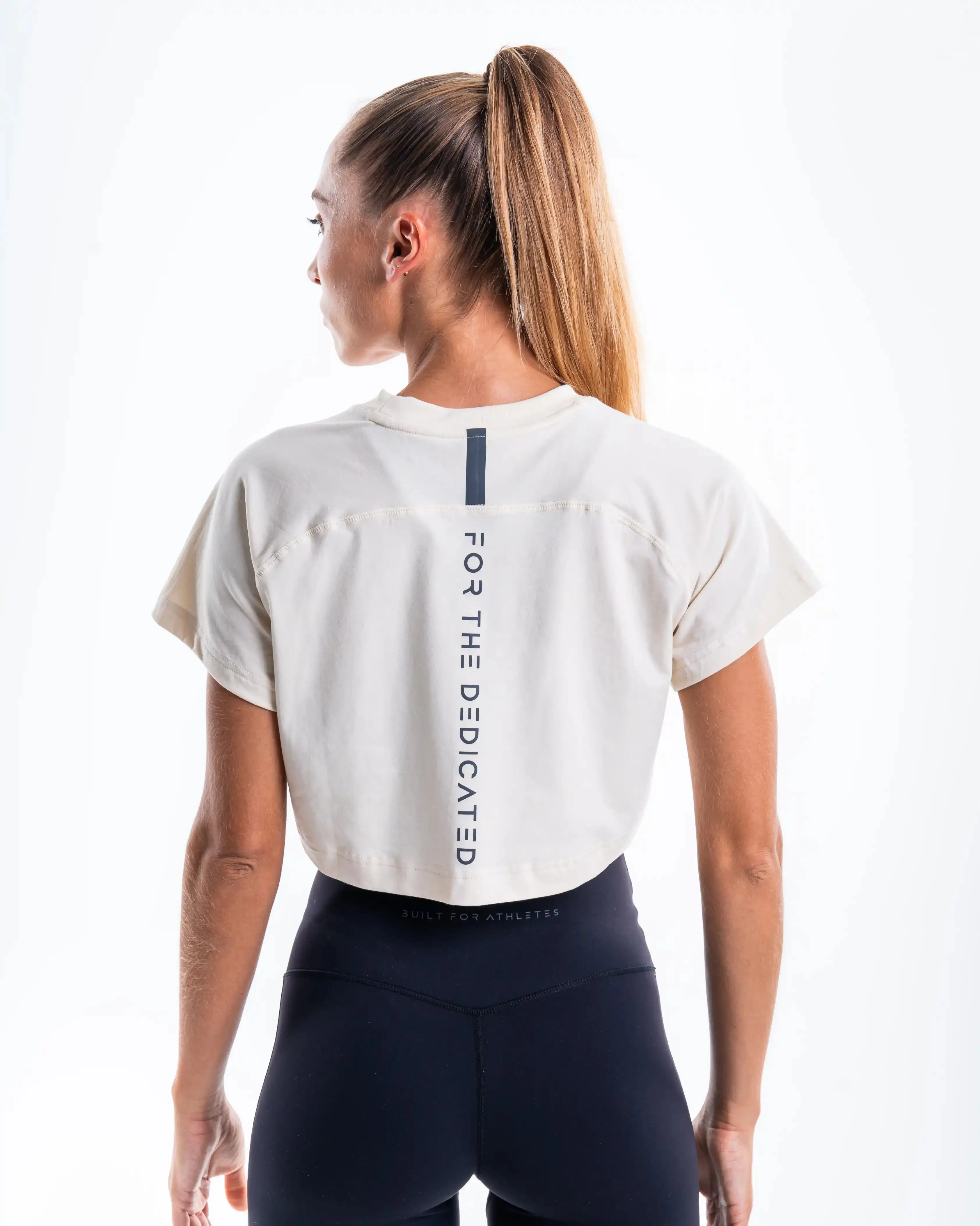 Women's Ecru Crop Training T-shirt