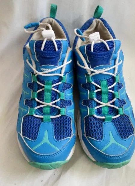 Womens SPEEDO Comfort Water Shoes Aqua Running Fitness Mesh Sneakers 9 BLUE E00045 GREEN