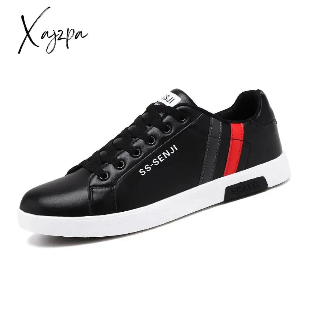 Xajzpa - Men Casual Shoes Lightweight Breathable Men White Shoes Flat Lace-Up Men Skateboarding Sneakers Business Travel Tenis Masculino